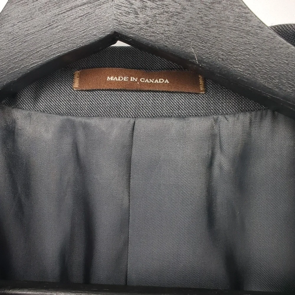 Peter Millar Blazer 44S Gray Wool Sport Coat Made in Canada Union Tailored‎ Mens